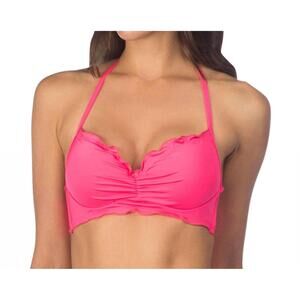 NEW KENNETH COLE underwire push up bikini top in frill of it pink
